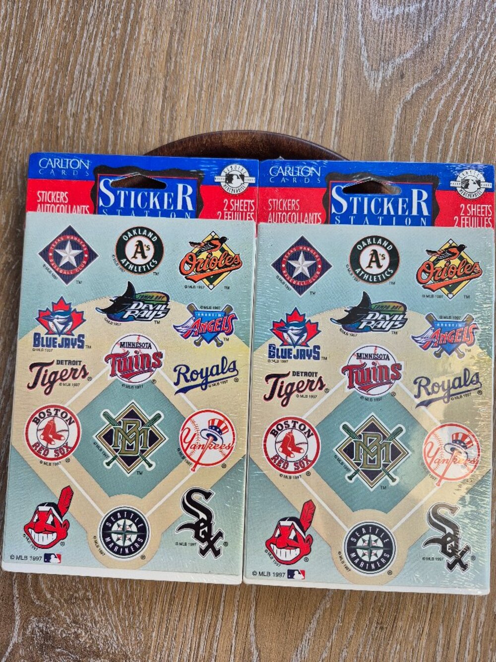 New Vintage 1997 MLB Baseball stickers Carleton Cards 2 packs Blue Jays Yankees